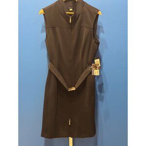Tommy Hilfiger Navy Sleeveless Sheath Dress With Belt Size 14